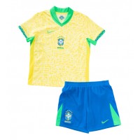 Brasilien Hemmatröja Barn Copa America 2024 Kortärmad (+ Korta byxor)